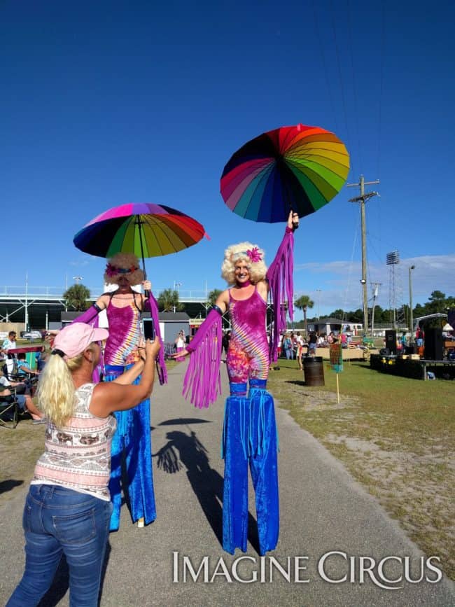 Stilt Walking, Performers, Katie, Azul, Imagine Circus, Hippie Fest, Myrtle Beach, South Carolina