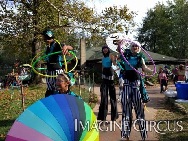 Stilt Walkers, Parade Performers, Kaci, Ben, Steph, Kaylan, Imagine Circus, LEAF Festival, Black Mountain, NC