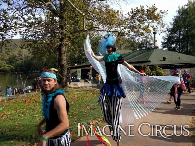 Stilt Walker, Parade Performer, Mindy, Joey, Imagine Circus, LEAF Festival, Black Mountain, NC