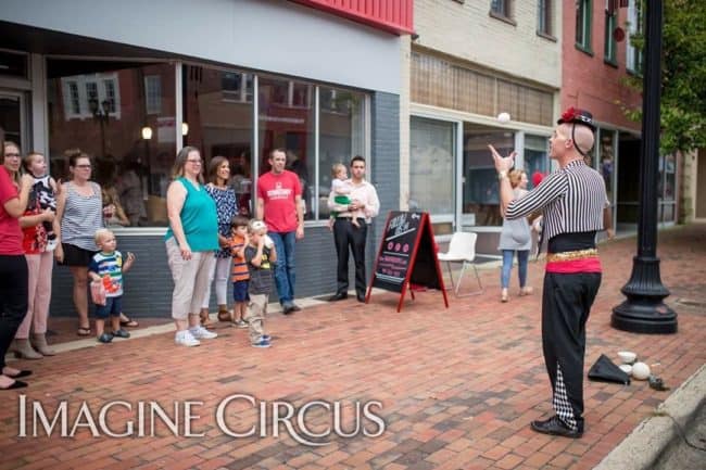 Juggler, Grand Opening Entertainment, Performer, Adam, Downtown Escapes, Goldsboro, NC, Imagine Circus