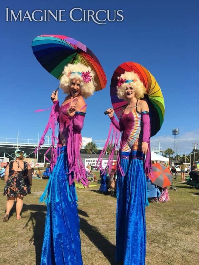 Stilt Walking, Performers, Katie, Azul, Imagine Circus, Hippie Fest, Myrtle Beach, South Carolina