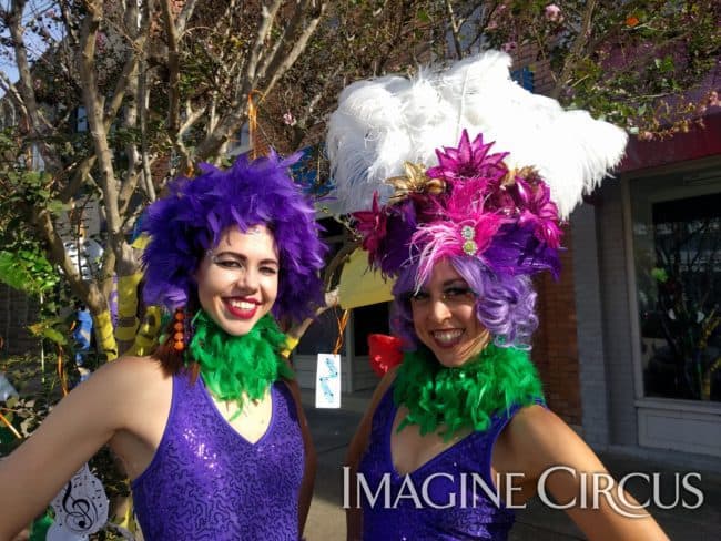 Stilt Walkers, Parade Performers, Mardi Gras, Brittney, Liz, Imagine Circus