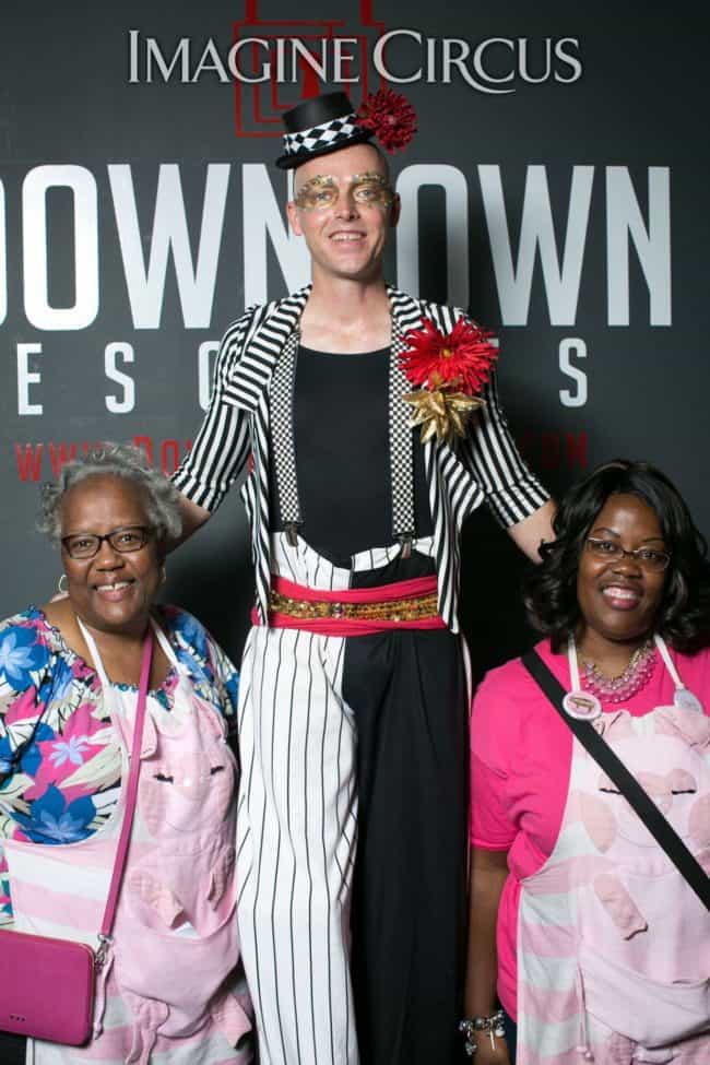 Stilt Walker, Grand Opening Entertainment, Performer, Adam, Downtown Escapes, Goldsboro, NC, Imagine Circus