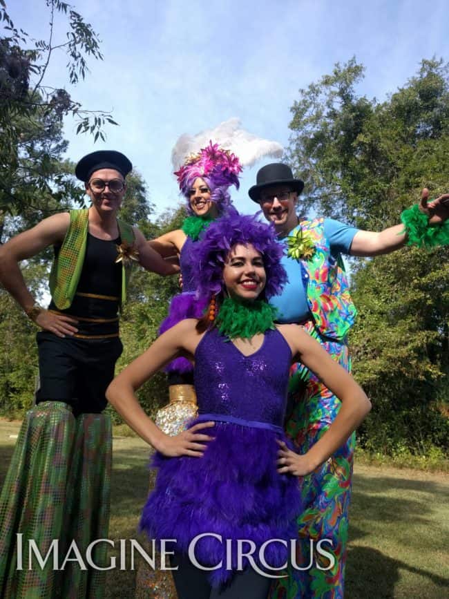 Stilt Walkers, Parade Performers, Mardi Gras, Adam, Jeff Brittney, Liz, Imagine Circus