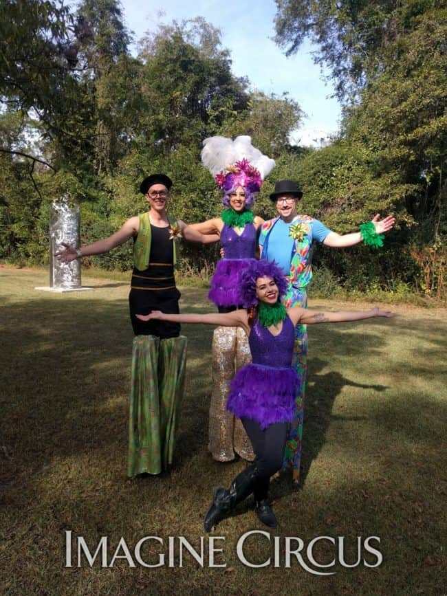 Stilt Walkers, Parade Performers, Mardi Gras, Adam, Jeff Brittney, Liz, Imagine Circus