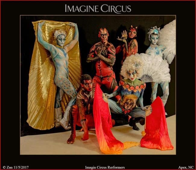 Body Paint Models, Performers, Katie, Kaci, Gio, Brady, Ben, Liz, Imagine Circus, Photo by News Services