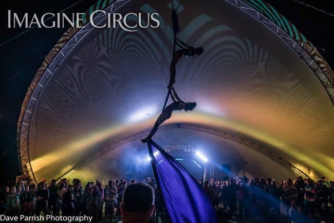 Liz & Kaci, Partner Aerials, Aerial Silks Duo, Floyd Fest, Imagine Circus, Photo by Dave Parrish