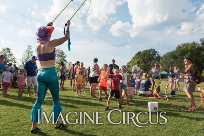 Katie, Bubble Artist, Imagine Circus, NCMA, Photo by Slater Mapp