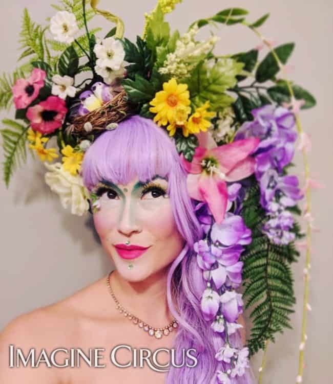 Floral Fairy, Stilt Walker, Secret Garden Theme, Imagine Circus, Performer, Mindy