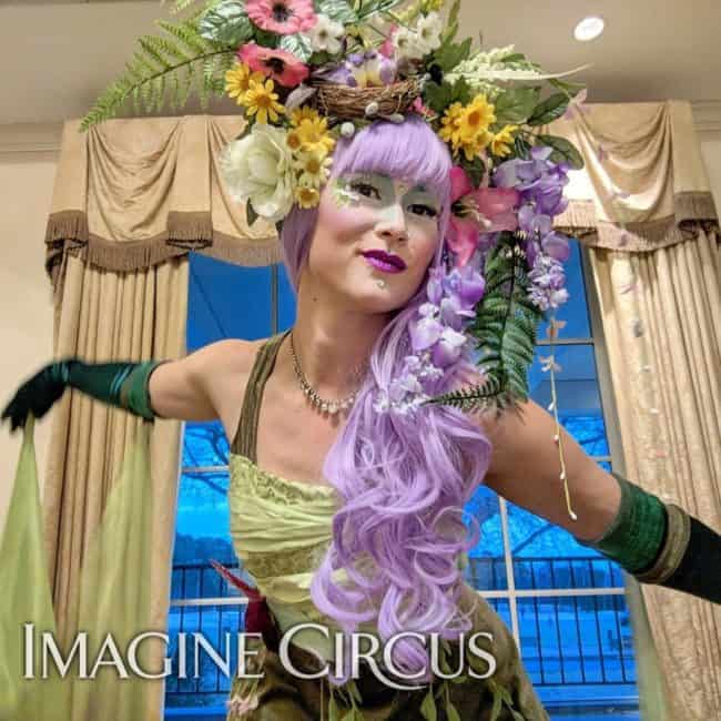 Floral Fairy, Stilt Walker, Secret Garden Theme, Imagine Circus, Performer, Mindy