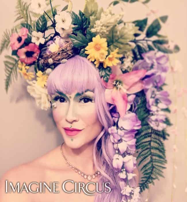 Floral Fairy, Stilt Walker, Secret Garden Theme, Imagine Circus, Performer, Mindy