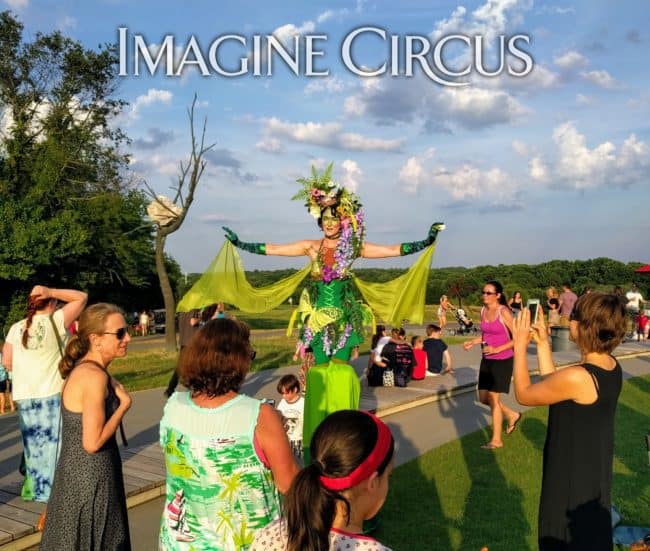 Mindy, Stilt Walker. Flora Fairy, Earth Goddess, Imagine Circus, NCMA