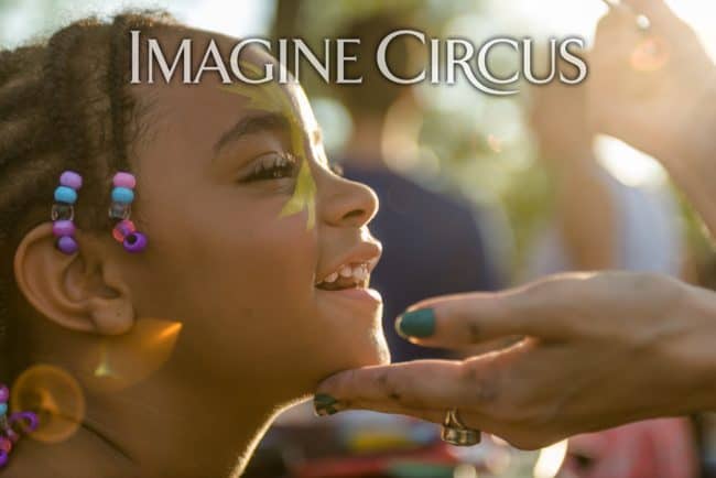 Molly, Face Painter, Imagine Circus, NCMA, Photo by Slater Mapp