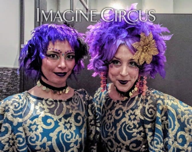 Acrobats, Mardi Gras Themed Event, Morehead City, NC, Imagine Circus, Performers, Kaci, Liz