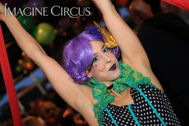 Aerial Silks, Aerial Dancer, Mardi Gras, Imagine Circus, Performer, Liz, Photo by Ted Lewis