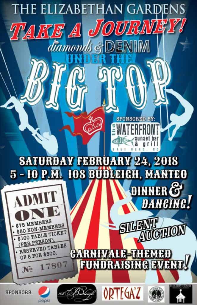 The-Elizabethan-Gardens-Diamond-And-Denim-Fundraising-Event-Imagine-Circus-Manteo-NC