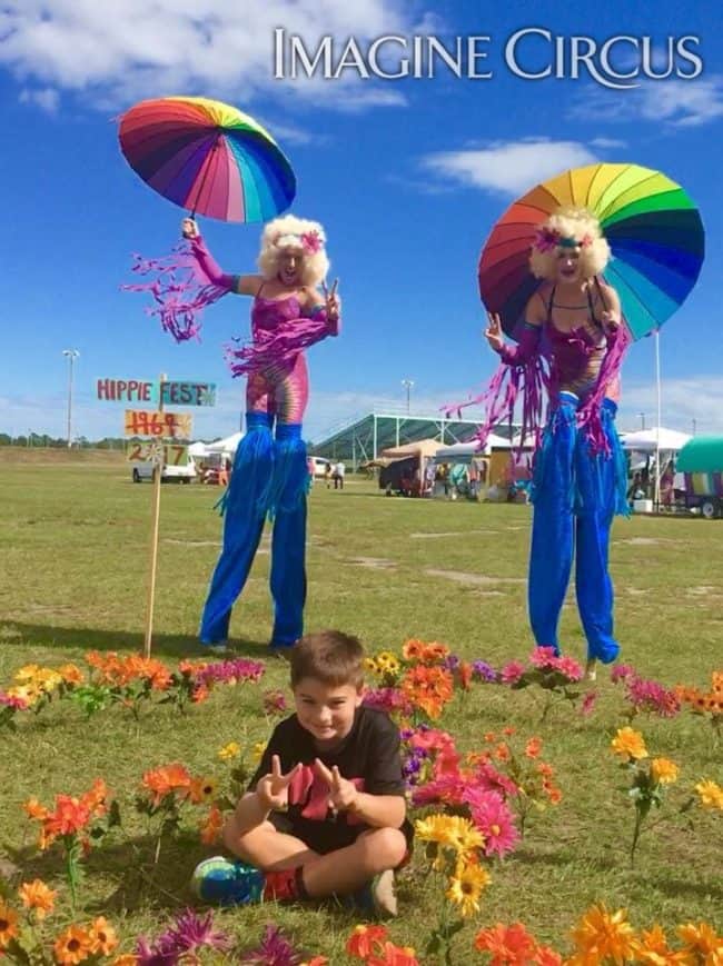 Stilt Walking, Performers, Katie, Azul, Imagine Circus, Hippie Fest, Myrtle Beach, South Carolina