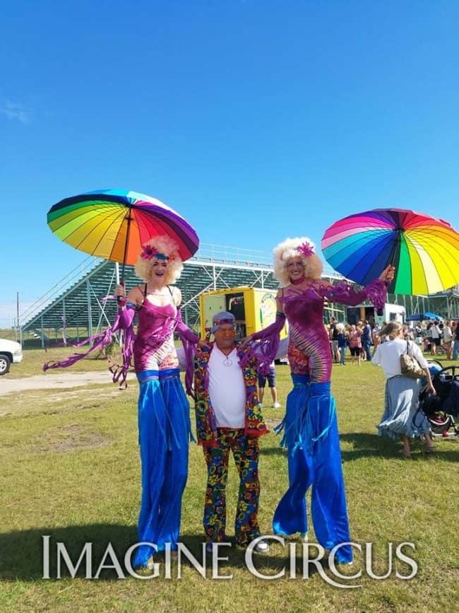 Stilt Walking, Performers, Katie, Azul, Imagine Circus, Hippie Fest, Myrtle Beach, South Carolina