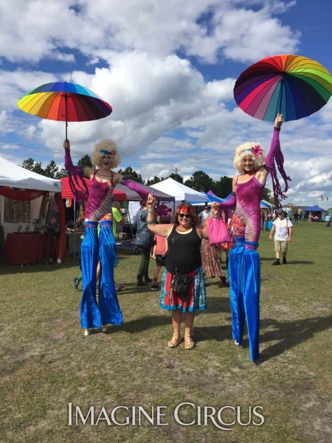 Stilt Walking, Performers, Katie, Azul, Imagine Circus, Hippie Fest, Myrtle Beach, South Carolina