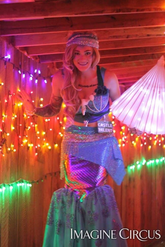 Mermaid Stilt Walker, Castle McCulloch, Performer, Azul, Imagine Circus