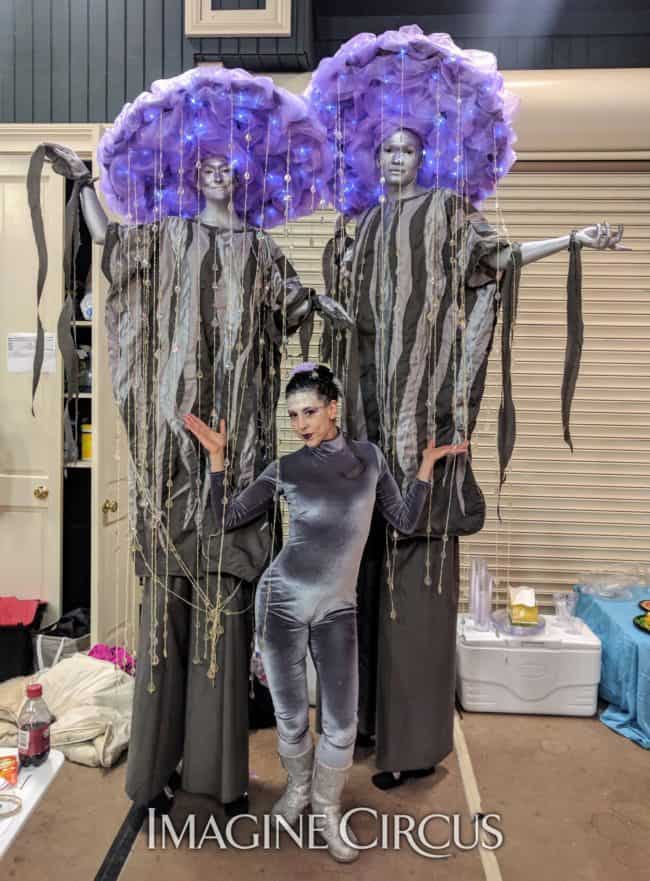 Stilt Walkers, Purple Rain Costume, Upscale Entertainment, Performers, Kaylan, Ben, Imagine Circus