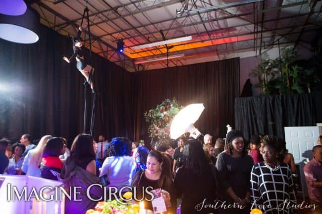 Aerial Dancer, Aerial Silks, Upscale Event, Performer, Kaci, Imagine Circus, Photo by Southern Love Studios