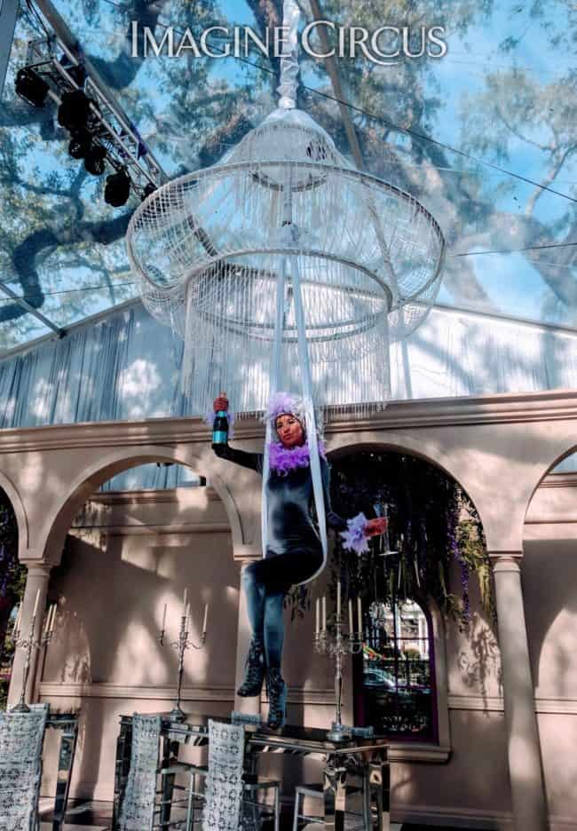 Aerial Bartender, Aerial Chandelier, Upscale Entertainment, Performer, Kaci, Imagine Circus