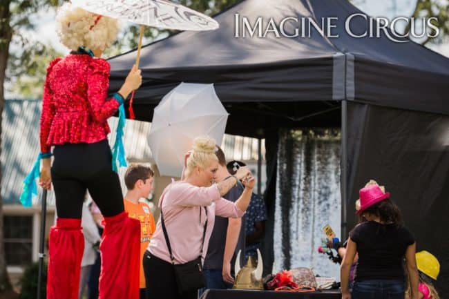 Stilt Walker, Company Picnic, Performer, Liz, Imagine Circus, Photo by Becca's Pics