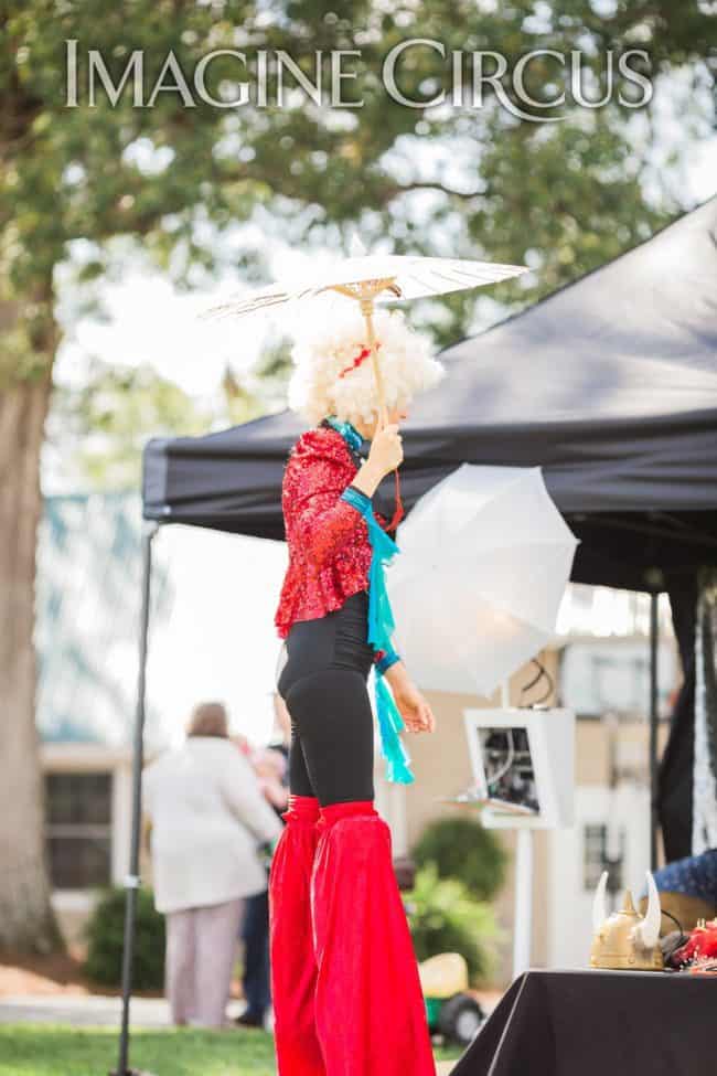 Stilt Walker, Company Picnic, Performer, Liz, Imagine Circus, Photo by Becca's Pics