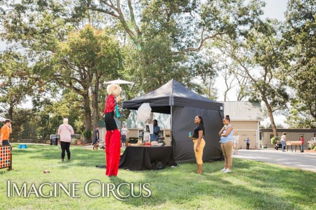 Stilt Walker, Company Picnic, Performer, Liz, Imagine Circus, Photo by Becca's Pics