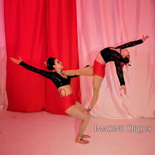 Acrobats, Partner Acrobatics, Upscale Entertainment, Wilmington, NC, Imagine Circus, Performers, Brittany, Liz