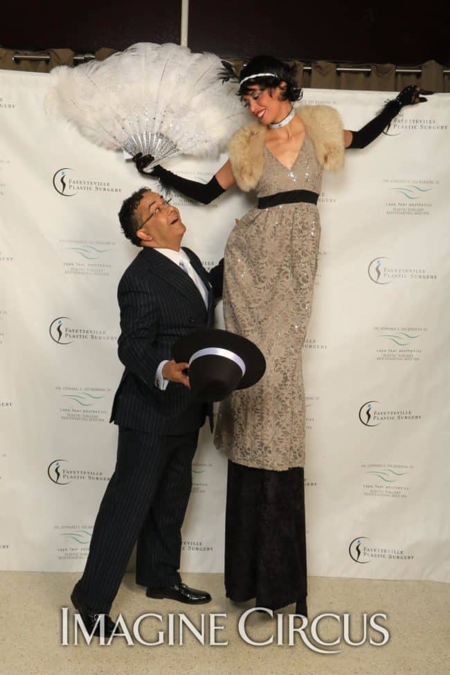 Stilt Walker, Gatsby Gala, Upscale Entertainment, Imagine Circus, Performer, Kaci