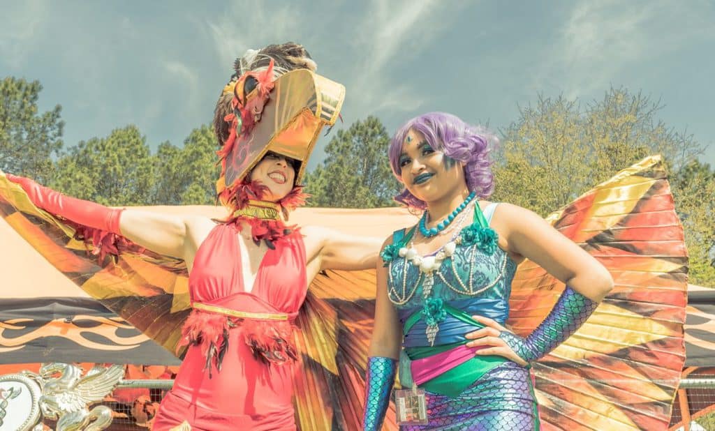 Stilt Walker, Mermaid, Phoenix, Characters, Festival, Imagine Circus, Performer, Liz, Mari, Photo by Slater Mapp