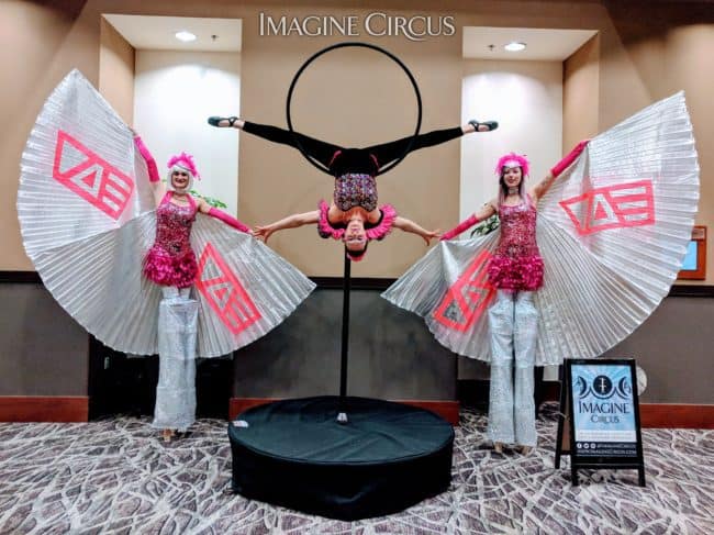 Aerialist, Aerial Hoop, Lyra, Winged Stilt Walkers, VAE Gala, Imagine Circus, Performers, Azul, Katie, Steph