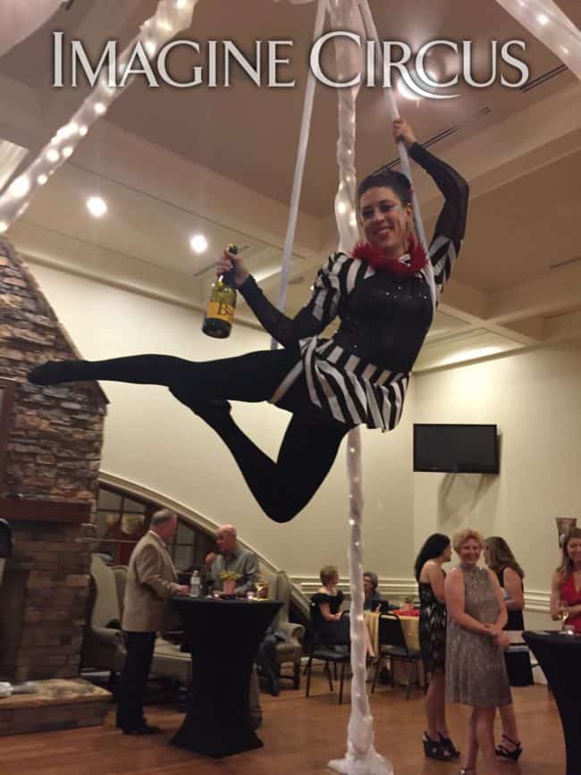 Aerial Bartender, LED Aerial Rig, Aerialist, Imagine Circus, Performer, Liz