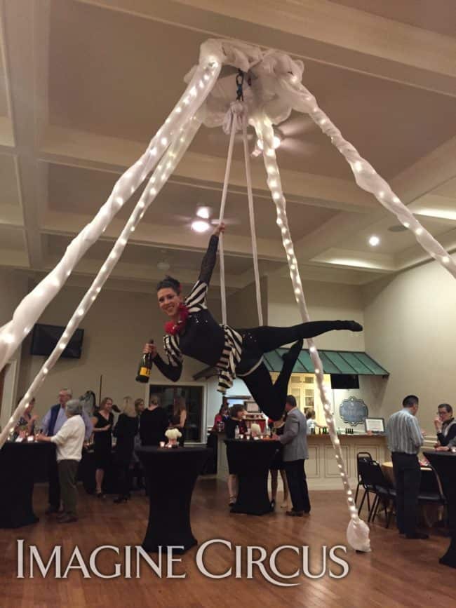 Aerial Bartender, LED Aerial Rig, Aerialist, Imagine Circus, Performer, Liz