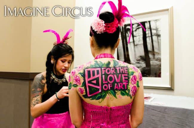 Live Body Painter, Body Art Model, Upscale Entertainment, VAE Gala, Fundraiser, Imagine Circus, Performer, Alexa, Anita, Rachel Berber Photography