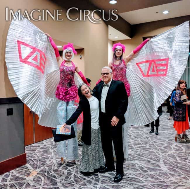 Stilt Walkers, Winged Dancers, VAE Gala, Raleigh, NC, Imagine Circus, Steph, Azul