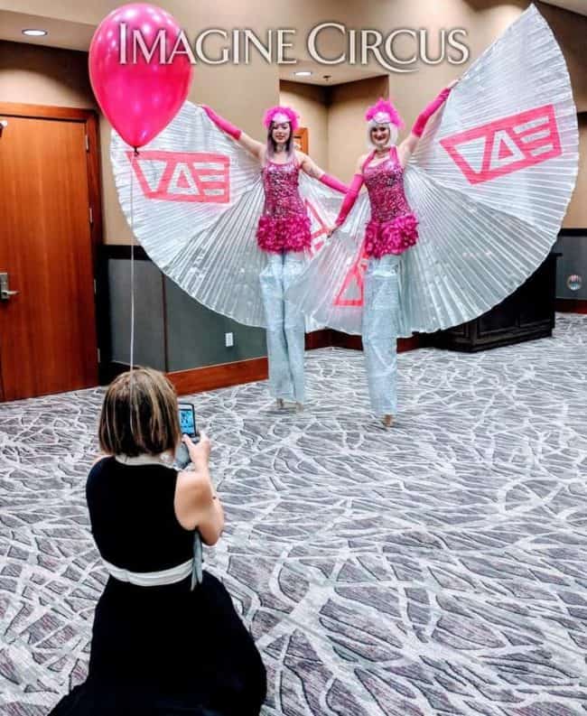 Stilt Walkers, Winged Dancers, VAE Gala, Raleigh, NC, Imagine Circus, Steph, Azul