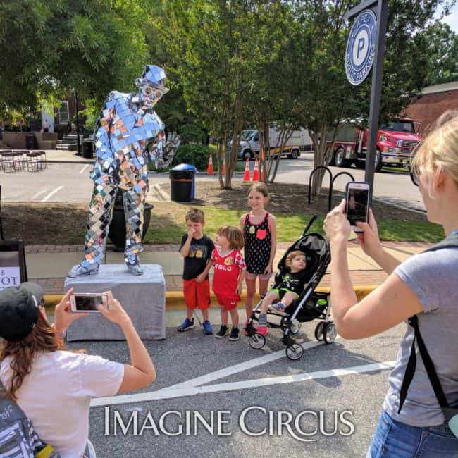 Mirror Man, Living Statue, Street Fair, Apex Peakfest, Imagine Circus, Performer, Ben