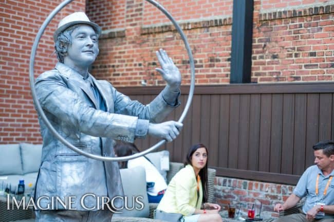 Silver Hoop Performer, Living Statue, Classy Art, Imagine Circus, Dustin, Photo by the Nixons Photography