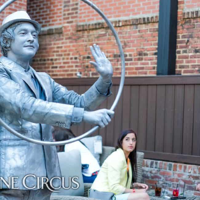 Silver Hoop Performer, Living Statue, Classy Art, Imagine Circus, Dustin, Photo by the Nixons Photography