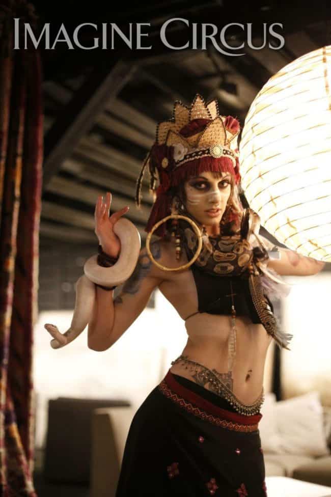 Snake Charmer, Belly Dancer, Imagine Circus, Performer, Tik Tok, Photo by Paul Spring