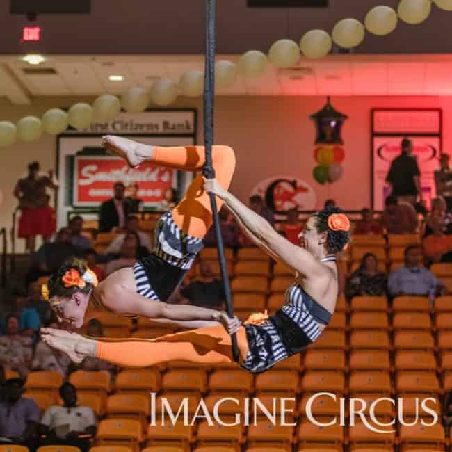 Aerial Dance Duo Lyra, Imagine Circus, Campbell University, Katie, Liz, Photo by Slater Mapp