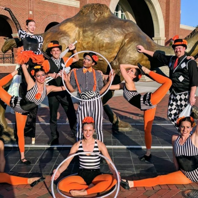 Circus Show, Stilt Walkers, Jugglers, Acrobats, Aerialists, Campbell University, Imagine Circus, Performers, Kyle, Adrenaline, Steph, Ken, Katie, Callie, Liz, Ben