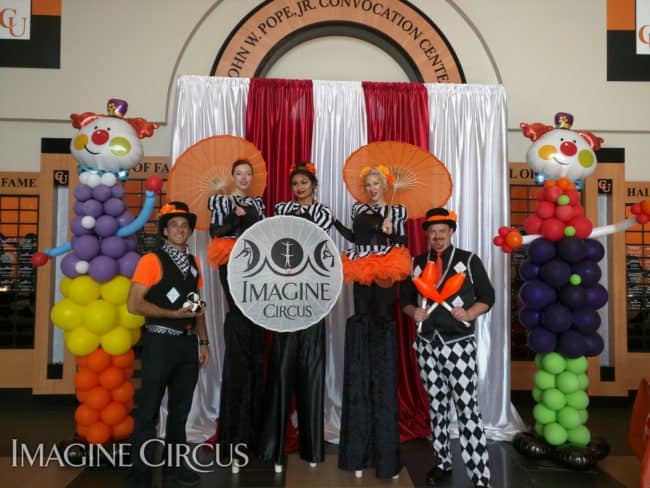 Circus Show, Stilt Walkers, Jugglers, Campbell University, Imagine Circus, Performers, Kyle, Adrenaline, Steph, Ken, Mari