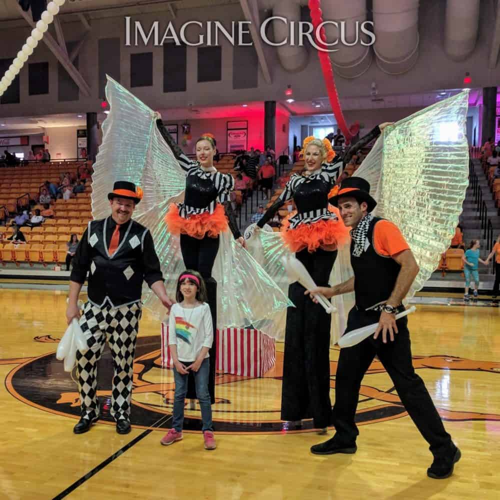 Circus Show, Stilt Walkers, Jugglers, Campbell University, Imagine Circus, Performers, Kyle, Adrenaline, Steph, Ken