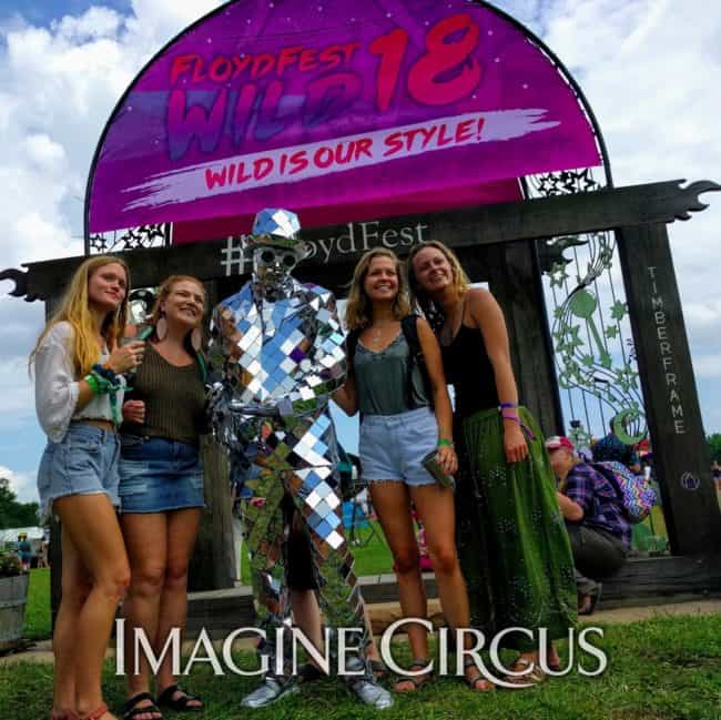 Mirror Man, Living Statue, Floyd Fest, Music Festival, Imagine Circus