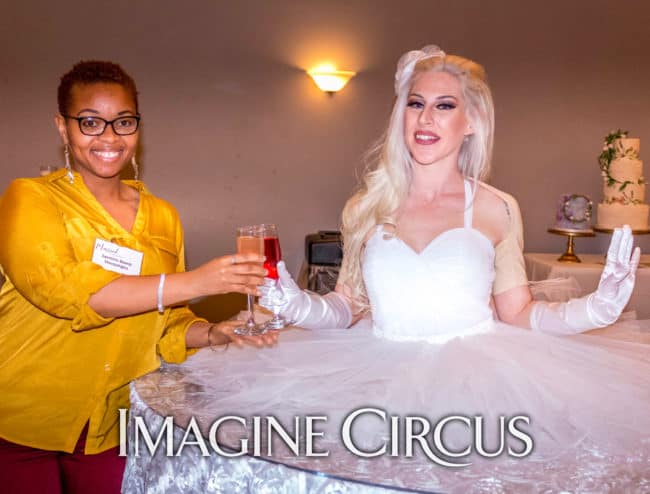 Strolling Table, Champagne Service, Performer, Whitney, Bridal Expo, Imagine Circus