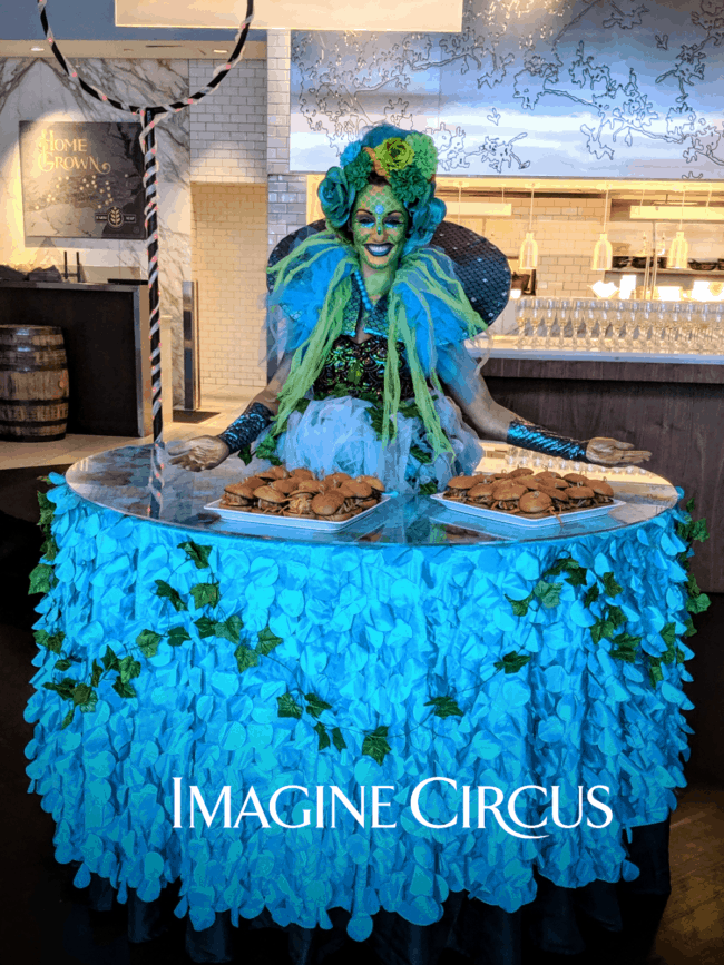 Strolling Table, Jungle Lizard Snake, Body Paint Model, Tik-tok, Westin Hotel, Imagine Circus Performer